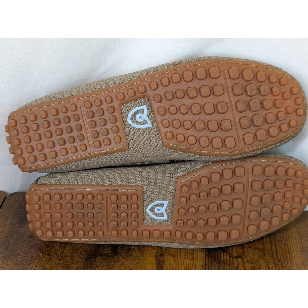 Rothy's The Driver Loafers NWOT 11 Latte Tan Blue Insole Penny Flats
